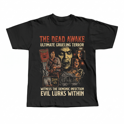 Evil Dead 1981 Graphic Tee  Sam Raimi Horror Film Shirt  Ash Williams Shirt  Necronomicon Tee  80s Cult Horror T-Shirt