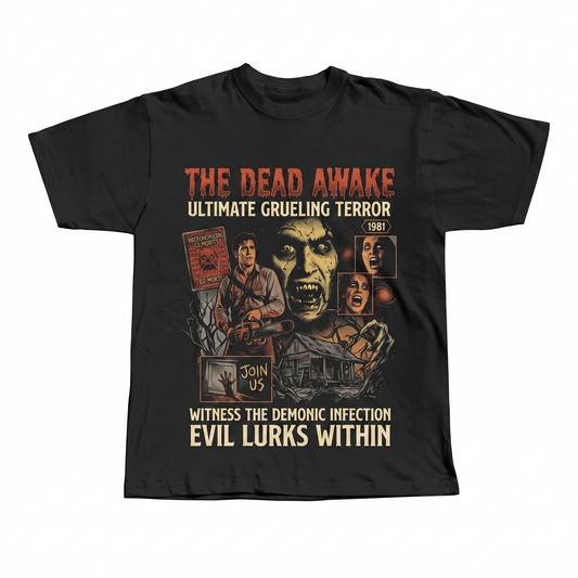 Evil Dead 1981 Graphic Tee  Sam Raimi Horror Film Shirt  Ash Williams Shirt  Necronomicon Tee  80s Cult Horror T-Shirt