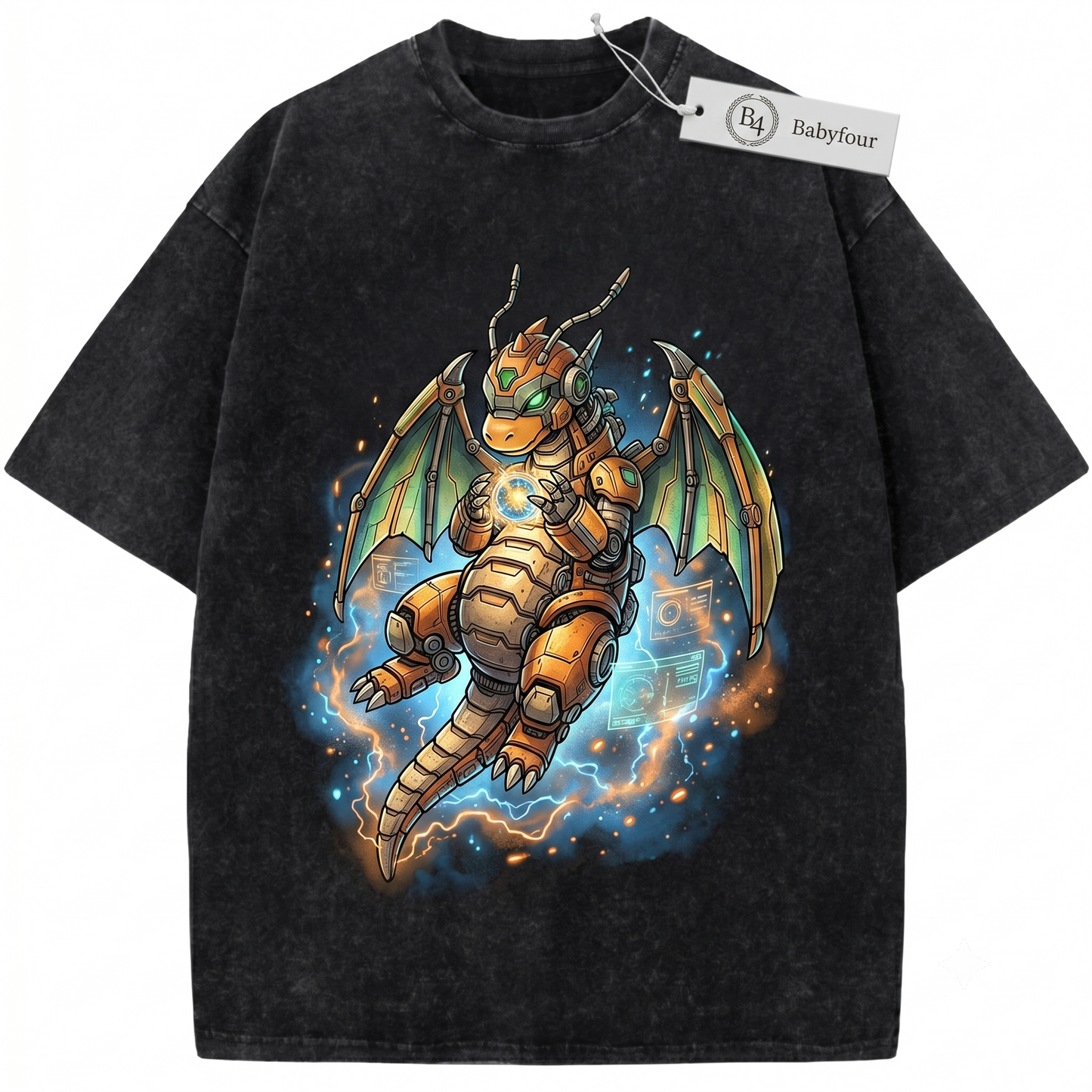 Retro Cute Orange Dragon Graphic Tee  90s Vintage Anime Pocket Monster Unisex T-Shirt