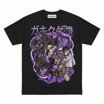 Graphic T-Shirt, Anime Style Streetwear, Cyberpunk Aesthetic Graphic Tee for MenUnisex, Heavyweight Cotton Oversized Shirt