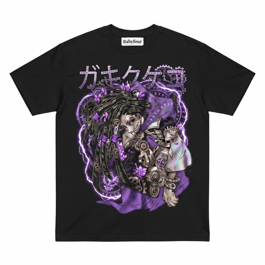 Graphic T-Shirt, Anime Style Streetwear, Cyberpunk Aesthetic Graphic Tee for MenUnisex, Heavyweight Cotton Oversized Shirt