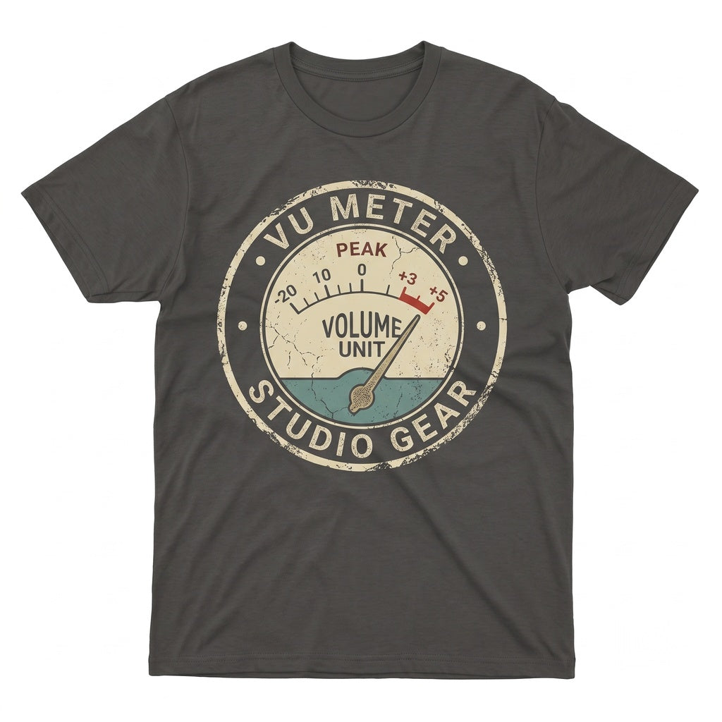 Retro VU Meter Decibel Sound Level Graphic Vintage Audio Music Producer Gift Unisex TShirt
