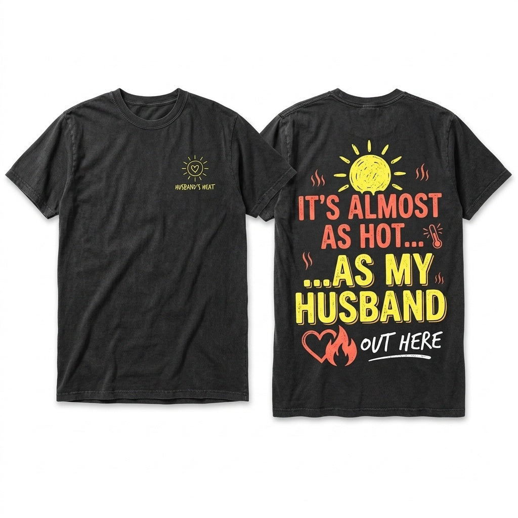 Its Almost Hot Like My Husband Out Here Funny Summer Wife Beach Vacation Graphic Gift Unisex Wash T-Shirt