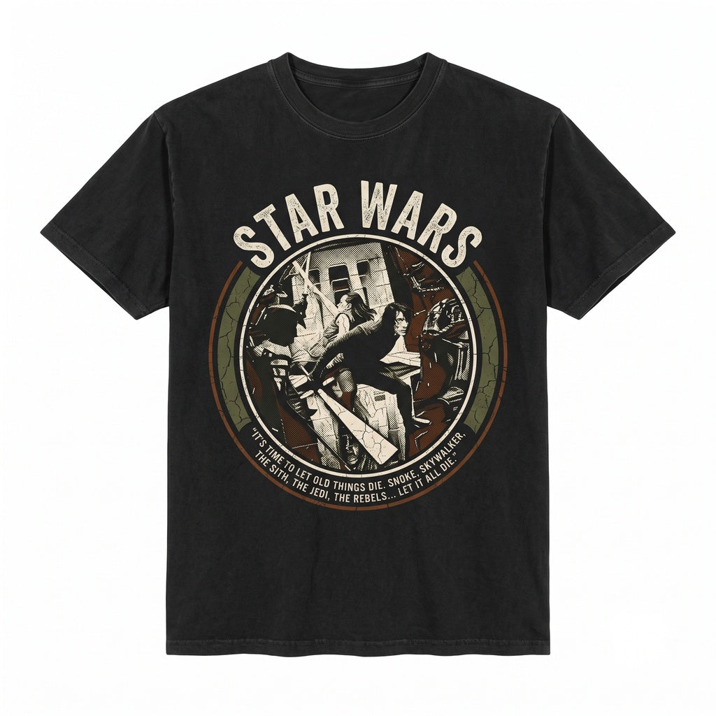 Vintage Kylo Ren Graphic Rey Skywalker Galactic Villain Dark Side Sith Sci-Fi Apparel Unisex TShirt