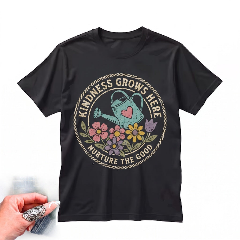 Kindness Grows Here Graphic Floral Teacher Garden Classroom School Inspiration Gift Unisex TShirt