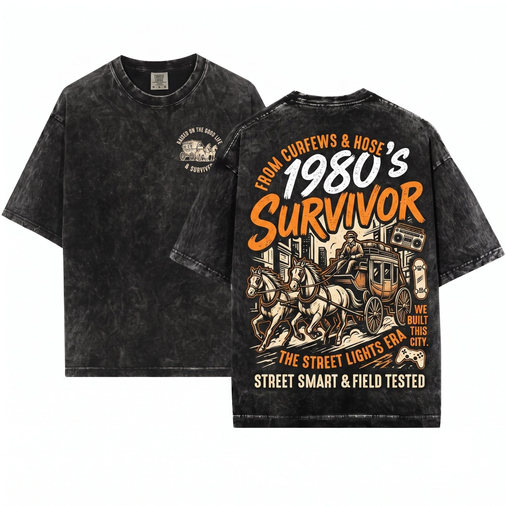 1900s Survivor Funny Gen X Vintage Graphic Unisex Wash T-Shirt