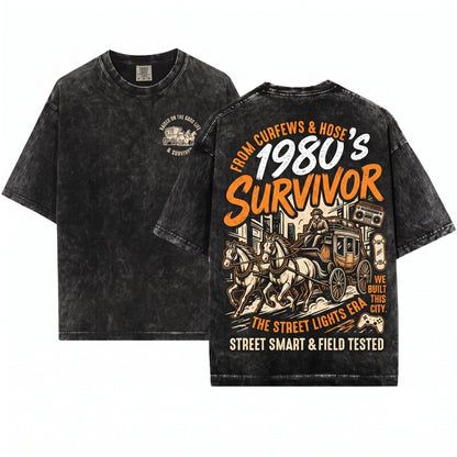 1900s Survivor Funny Gen X Vintage Graphic Unisex Wash T-Shirt