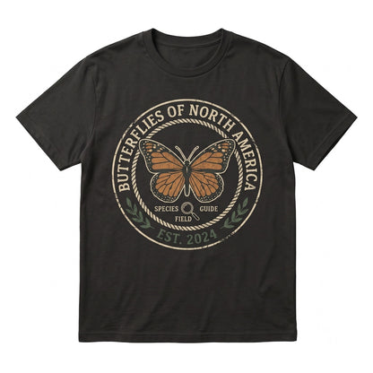 Vintage North America Butterflies Field Guide Botanical Nature Lover Gift Adult Unisex TShirt