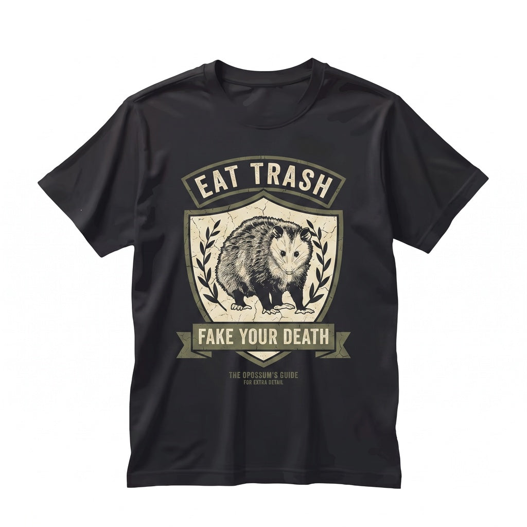 Funny Eat Trash Possum Meme Graphic Cute Opossum Vintage Retro Unisex TShirt