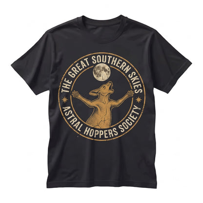 Three Kangaroo Moon Vintage Graphic Retro Australian Wildlife Nature Cute Animal Unisex TShirt