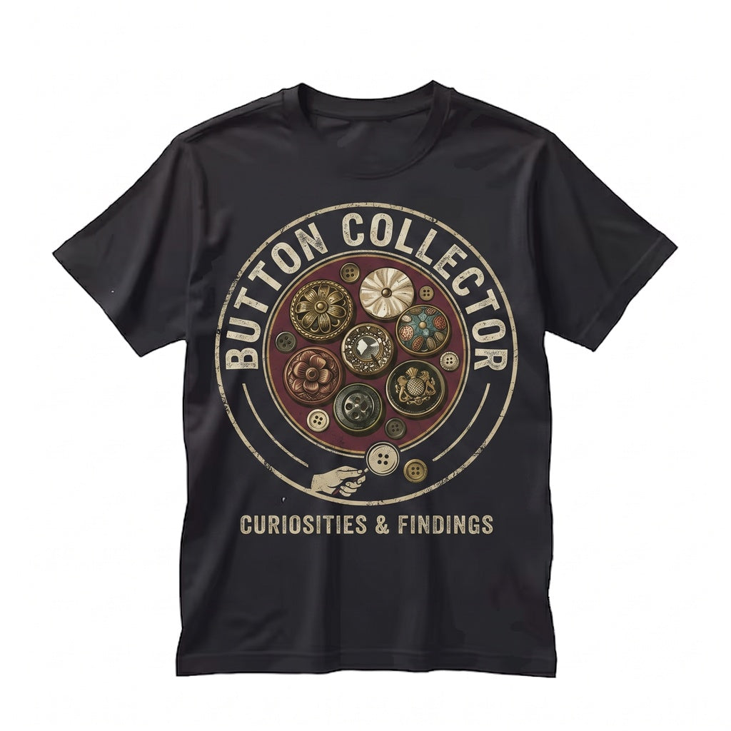 Vintage Button Collector Graphic Apparel, Retro Sewing Crafter Gift Unisex TShirt