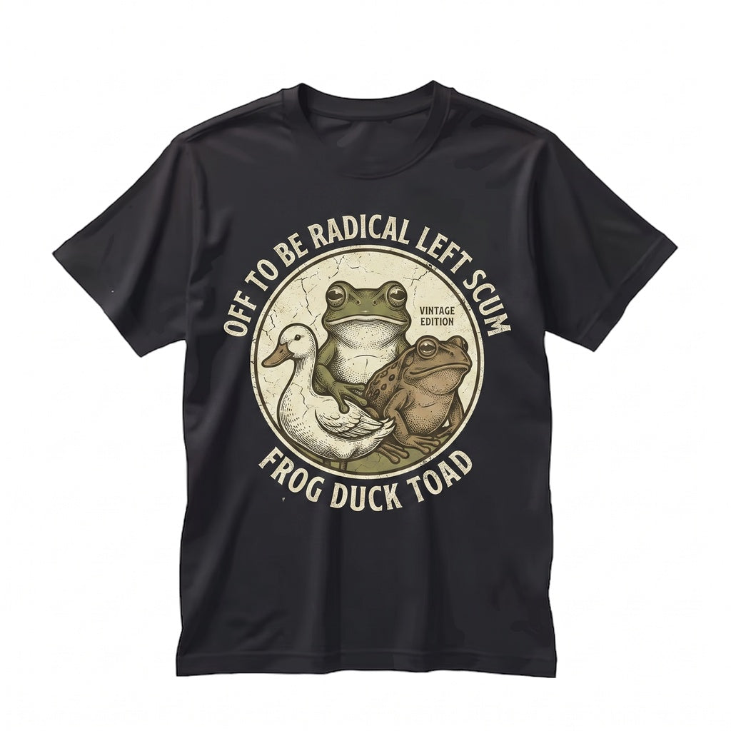 Off To Be Radical Left Scum Frog Duck Toad Riding Bicycle Anti Fascism Resistance Minneapolis Protest Graphic Unisex TShirt