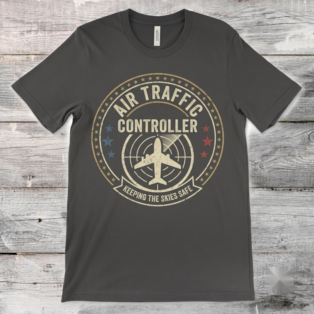 Air Traffic Controller American Flag USA Aviation ATC Worker Flight Pilot Guide Unisex TShirt