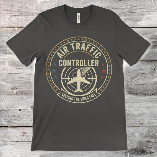 Air Traffic Controller American Flag USA Aviation ATC Worker Flight Pilot Guide Unisex TShirt