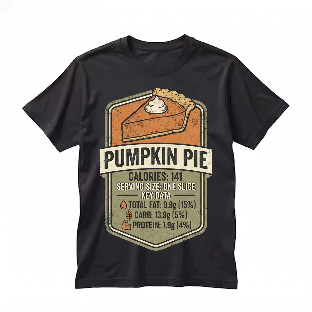 Pumpkin Pie Nutrition Facts Funny Baking Baker Cooking Gifts Chefs Pastry Bread Cakes Cookies Unisex TShirt