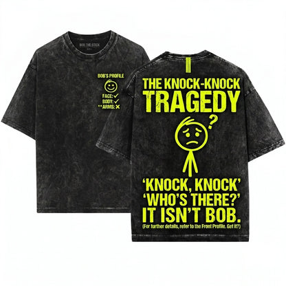 Men Sarcastic This Is Bob Stick Figure Meme Novelty Humor Present for Guy Brother Friend Teen Unisex Wash T-Shirt
