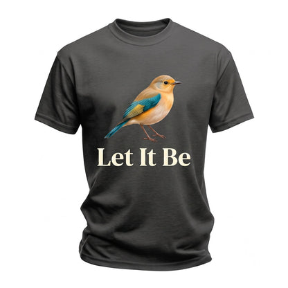Peaceful Minimalist Cute Bird Graphic Illustration Let It Be Unisex TShirt