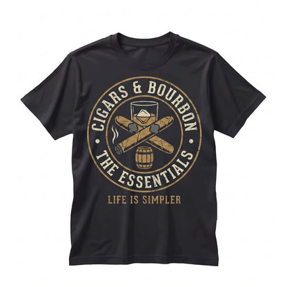 Funny Cigar Bourbon Graphic Fathers Day Birthday Gift For Men, Husband Whiskey Apparel Unisex TShirt