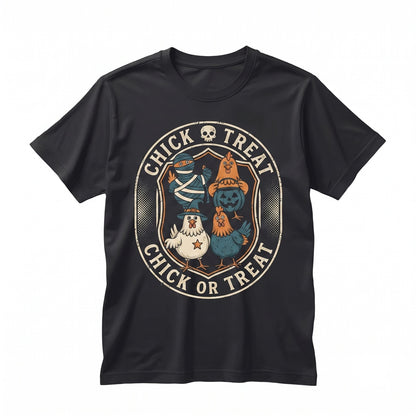 Funny Chick or Treat Halloween Chicken Cute Pumpkin Graphic Fall Apparel Unisex TShirt
