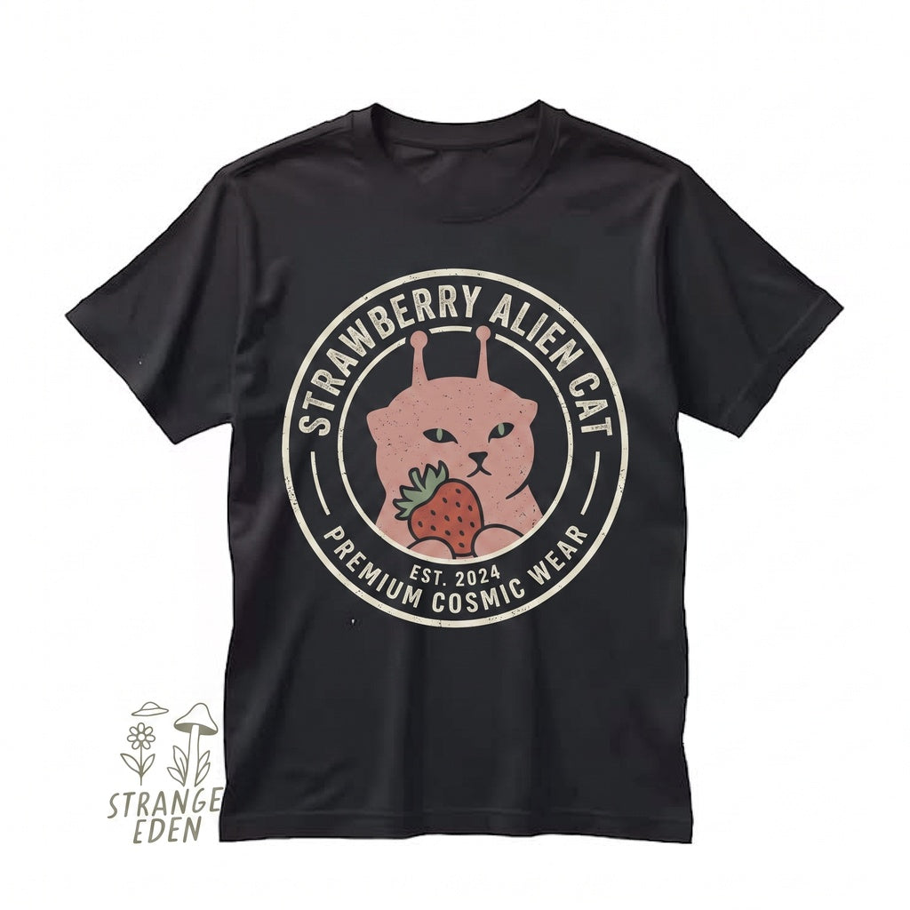 Glorp Alien Space Cat Strawberry Silly Brainrot Gen Z Joke Gift Unisex TShirt