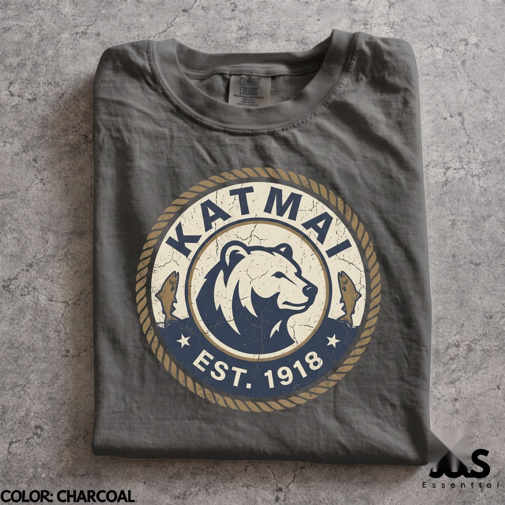 Katmai Alaska Retro Grizzly Bear Vintage Wilderness Nature Lover Graphic Unisex TShirt