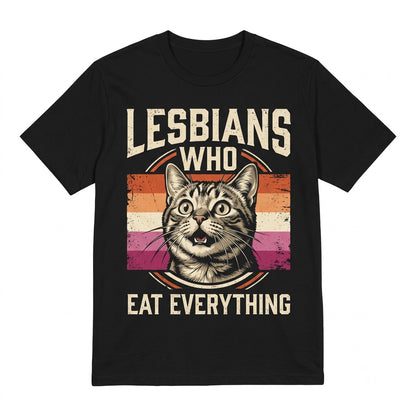 Vintage Lesbians Eat What Retro Graphic Gag Gift For Women Men Unisex TShirt
