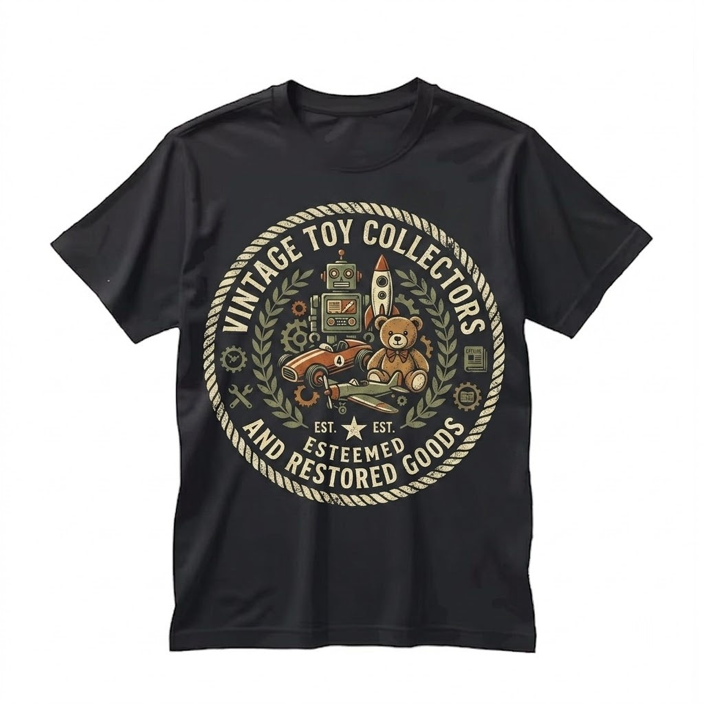 Retro Toy Collector Hobbyist Graphic Robot Car Illustration Unisex TShirt