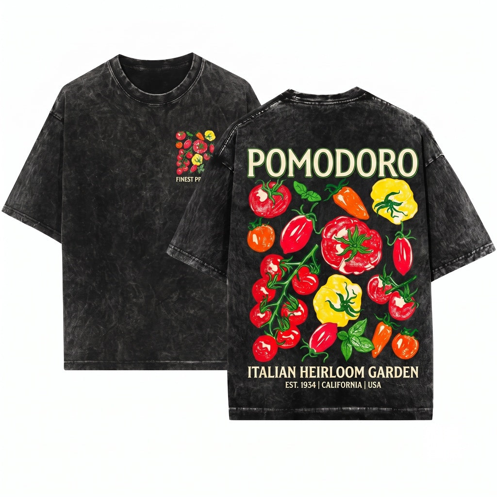 Tomato Girl Summer Graphic Farmers Market Aesthetic Unisex Wash T-Shirt