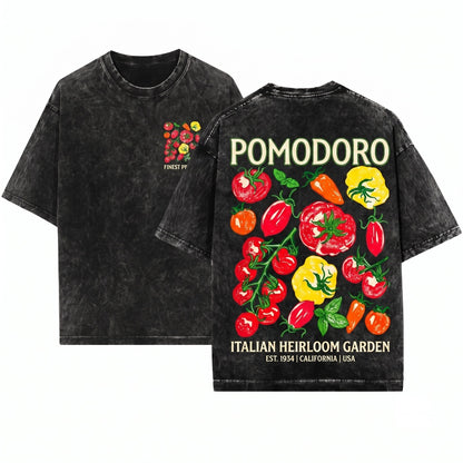 Tomato Girl Summer Graphic Farmers Market Aesthetic Unisex Wash T-Shirt