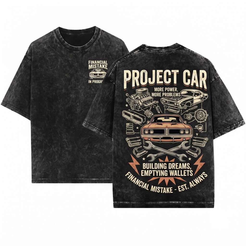 Financial Mistake in Progress Mechanic Car Lover Tuning Auto Enthusiast Gearhead Gift Unisex Wash T-Shirt