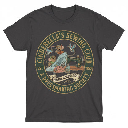 Jaq and Gus Mouse Sewing Club Vintage 1950 Fairytale Princess Graphic Apparel Unisex TShirt