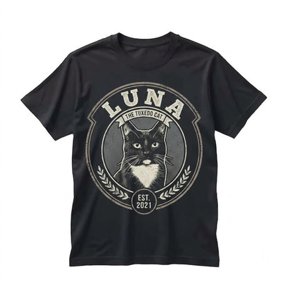 Customized Dog Vintage Photo Graphic Cat Lover Mom Dad Owner Gift Unisex TShirt