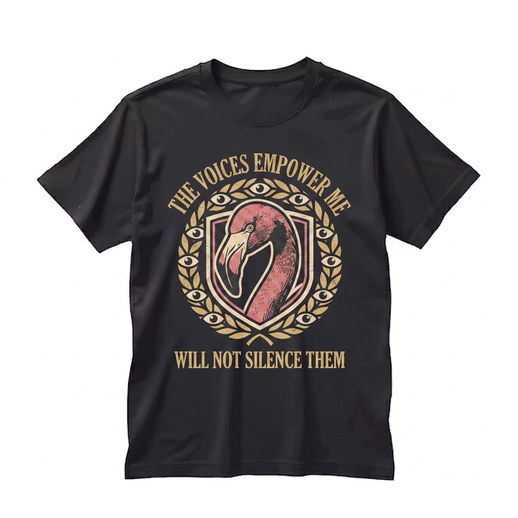 The Voices Empower Me Flamingo Vintage Japanese Graphic Retro Cotton Top Unisex TShirt