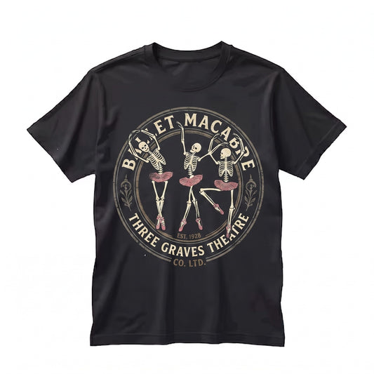 Ballerina Skeleton Dance Ballet Ghost Graphic Spooky Season Happy Halloween Unisex TShirt