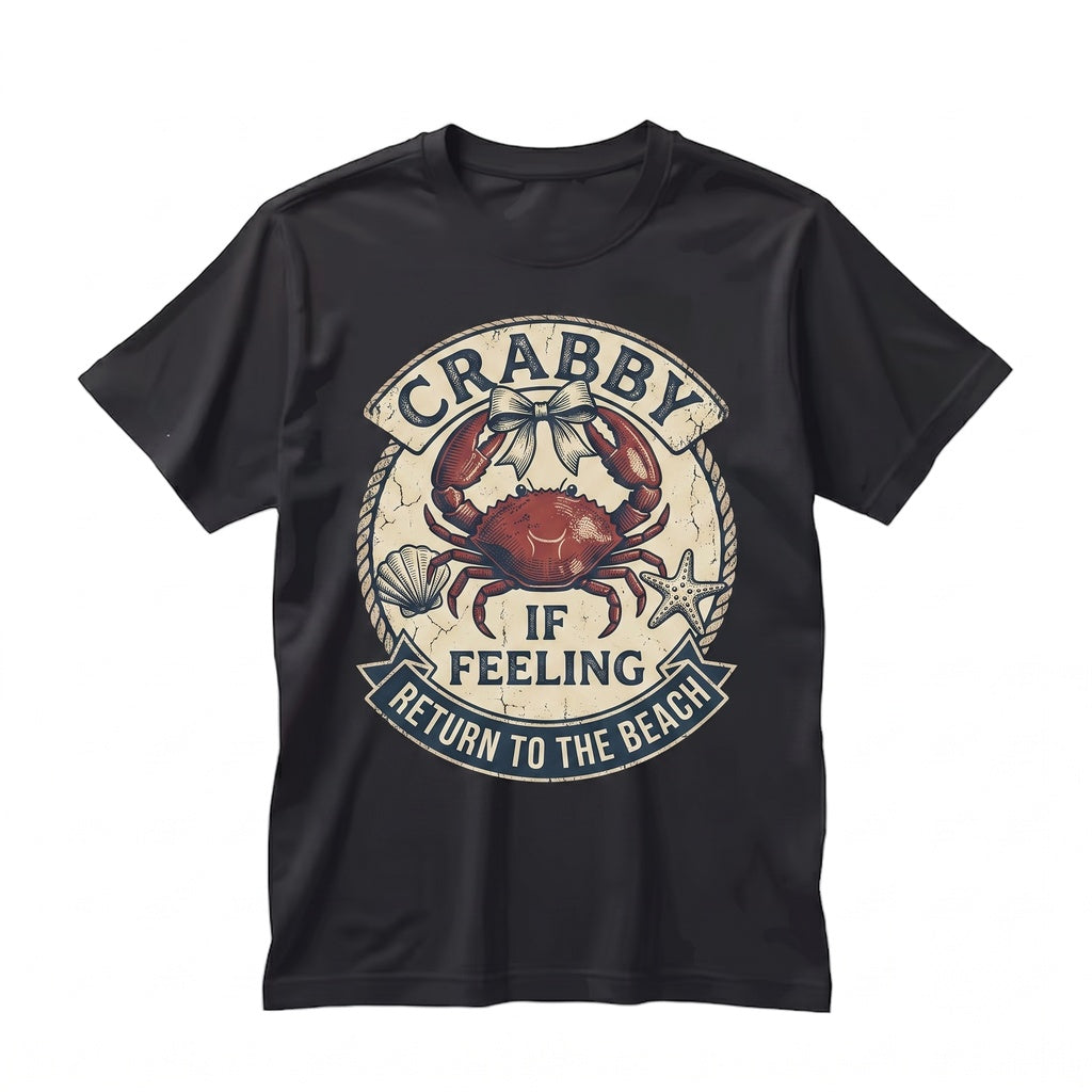 Crabby Please Return to the Beach Crab Graphic Ocean Summer Apparel Unisex TShirt