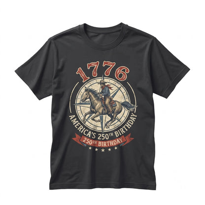 America 250th Anniversary Cowboy Freedom Graphic Western Patriotic Celebration July 4th Gift Unisex TShirt