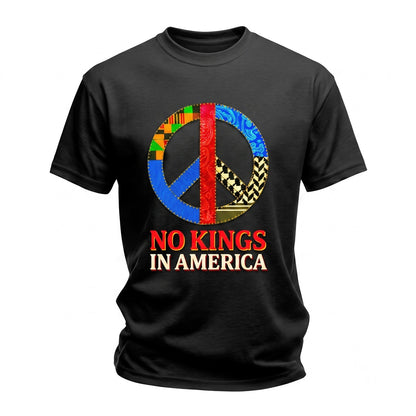 No Kings In America Peace Patchwork Graphic Unisex TShirt