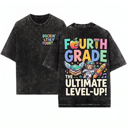 Back To School Pastel First Day Teacher Grades Students Unisex Wash T-Shirt