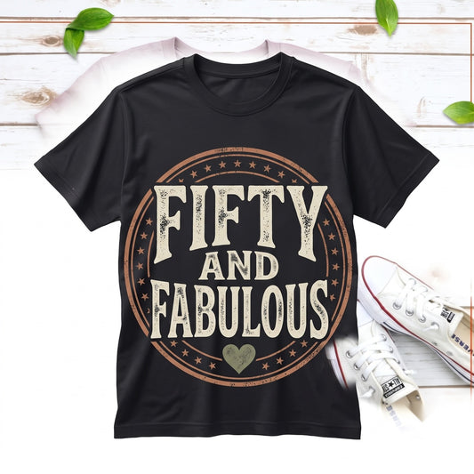 Vintage 50th Birthday Fifty Milestone Celebration Graphic Apparel Gift for Men Women Unisex TShirt