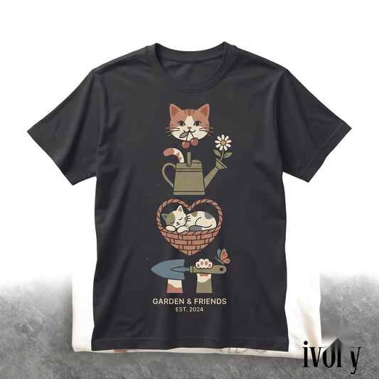 Vintage Whimsical Kitten Graphic Cottagecore Cat Lover Retro Cozy Aesthetic Kitty Gift Top Unisex TShirt