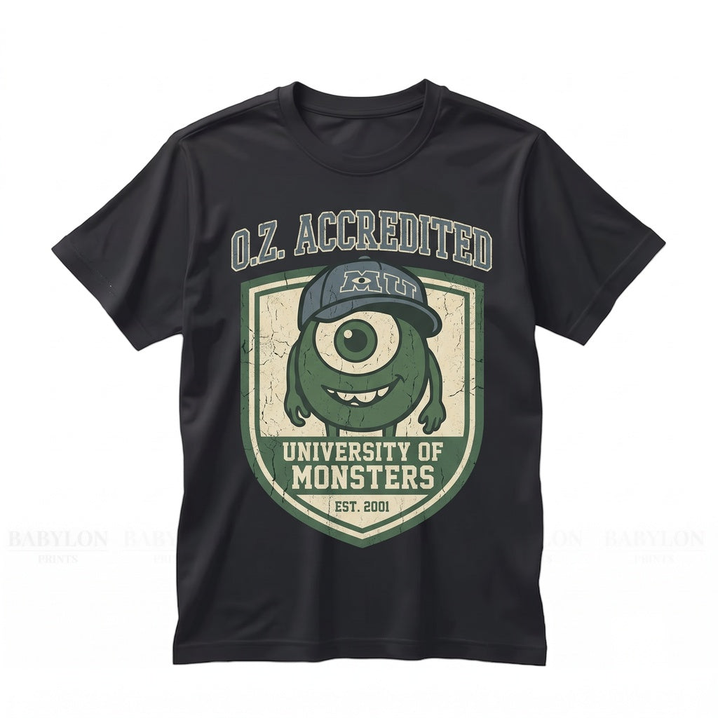 Oversized Green One-Eyed Monster Graphic Cute Funny Cartoon Vacation Apparel Unisex TShirt