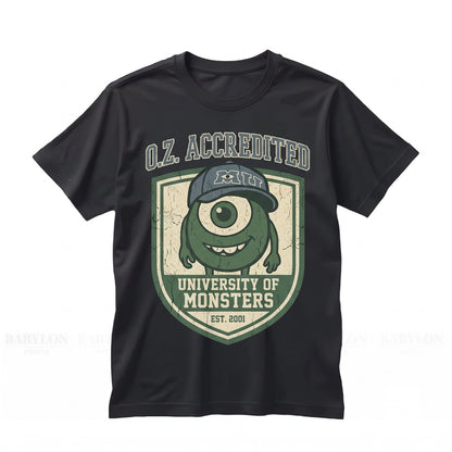 Oversized Green One-Eyed Monster Graphic Cute Funny Cartoon Vacation Apparel Unisex TShirt