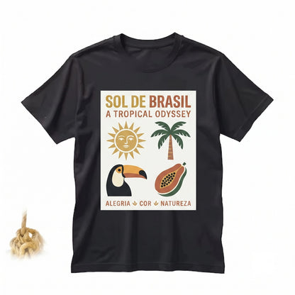 Sol de Brasil Travel Poster Tropical Toucan Brazilian Folk Art Boho Summer Vacation Top Unisex TShirt