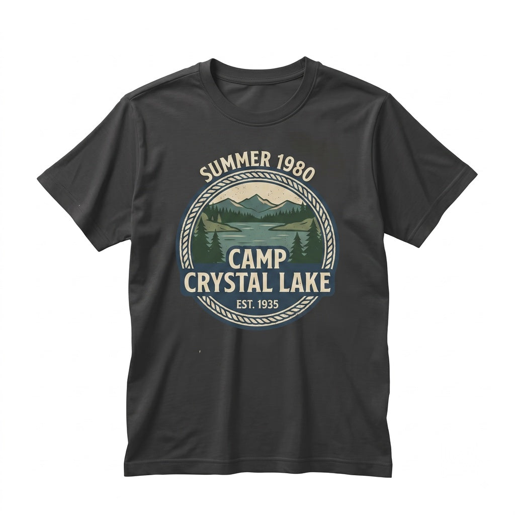 Camp Crystal Lake Retro Horror Movie Graphic Slasher Summer Counselor Costume Unisex TShirt