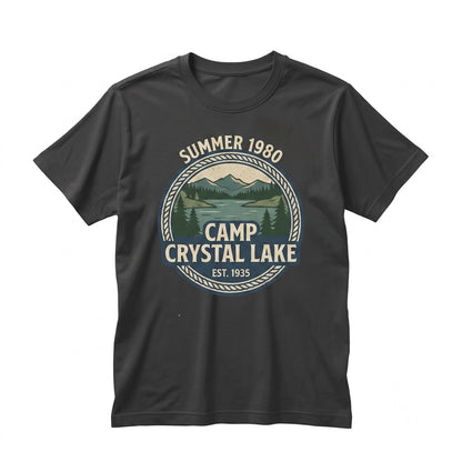 Camp Crystal Lake Retro Horror Movie Graphic Slasher Summer Counselor Costume Unisex TShirt