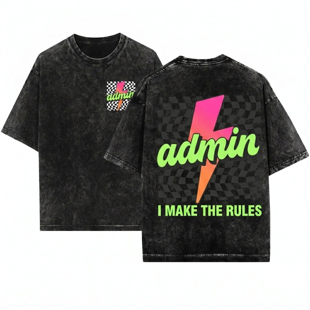 Administration Assistant Team Office Staff Teacher Principal Color Blast Unisex Wash T-Shirt