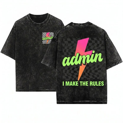 Administration Assistant Team Office Staff Teacher Principal Color Blast Unisex Wash T-Shirt
