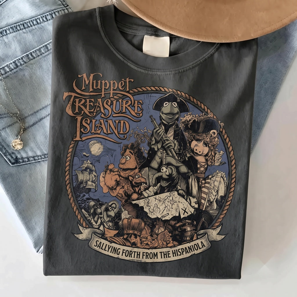Retro Vintage Pirate Puppet Island Cruise Family Vacation Graphic Apparel Gift Unisex TShirt