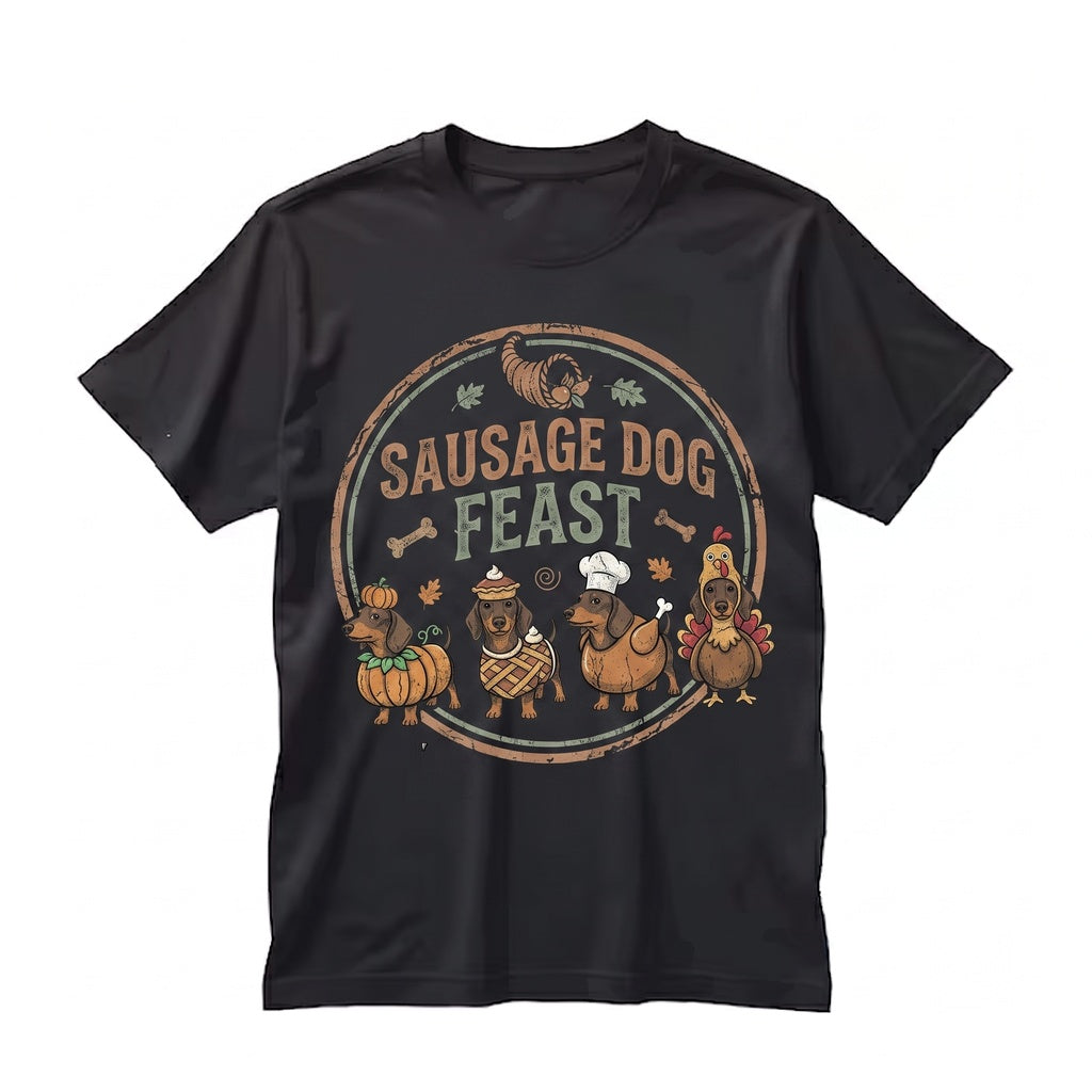 Funny Dachshund Thanksgiving Turkey Dog Mama Family Fall Autumn Pet Lover Graphic Apparel Unisex TShirt