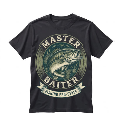 Funny Master Baiter Bass Fishing Graphic Novelty Outdoors Angler Cotton Men Women Unisex TShirt
